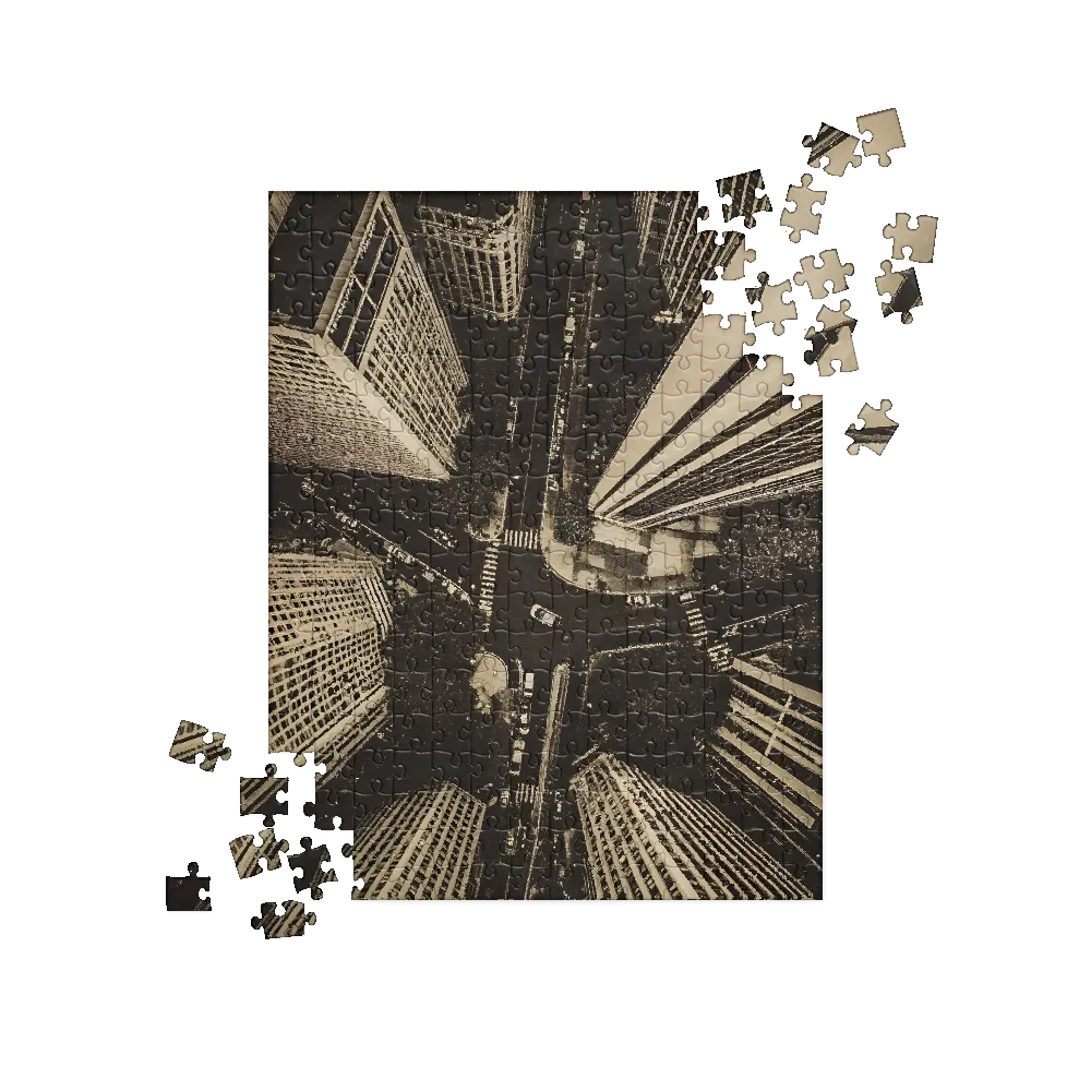 Urban Symphony: Aerial Perspective of City Life