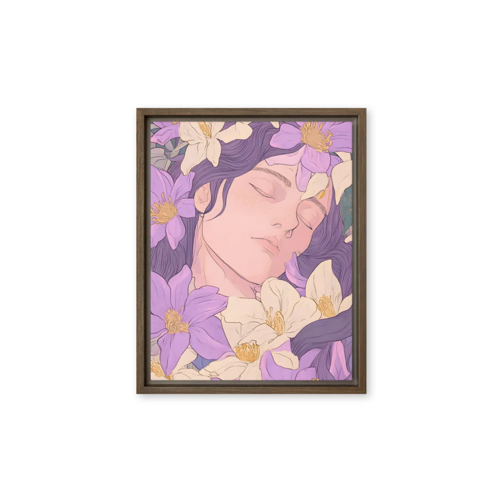 Harmony in Bloom | Canvas with Brown Frame | 11″×14″