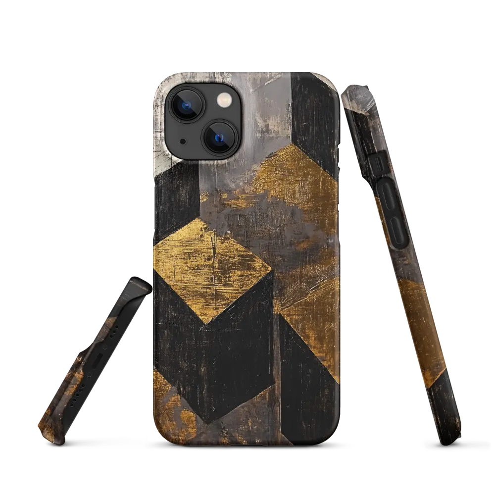 Geometric Harmony in Gold and Black | Phone Case |  14 | Snap Case | Matte