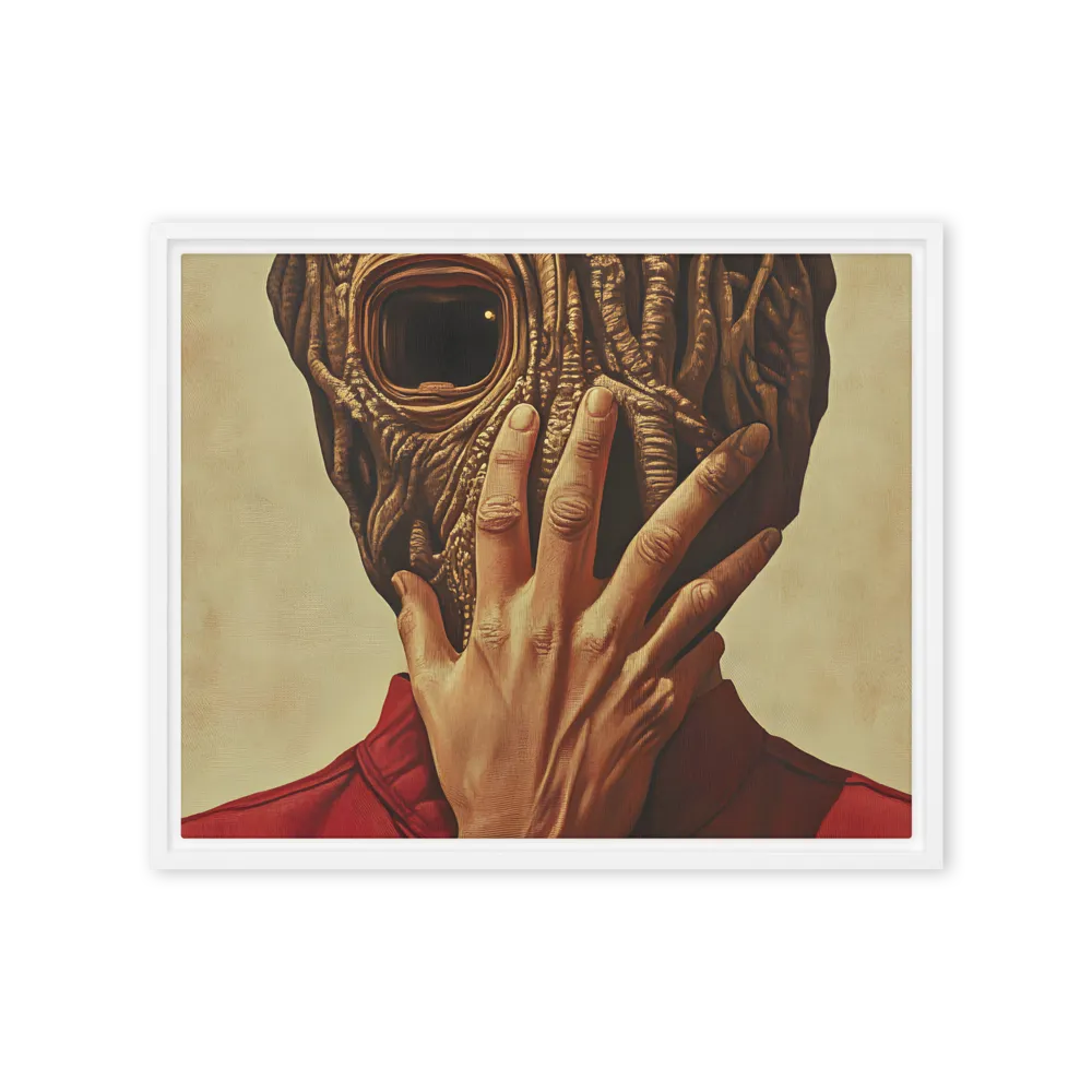 The Mask of Roots | Canvas with White Frame | 16″×20″
