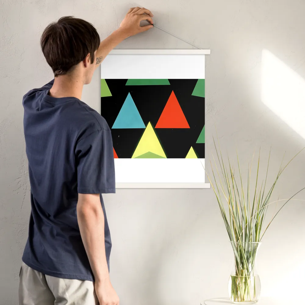 Geometric Harmony in Color | Poster With White Wood Hanger | 18″×24″