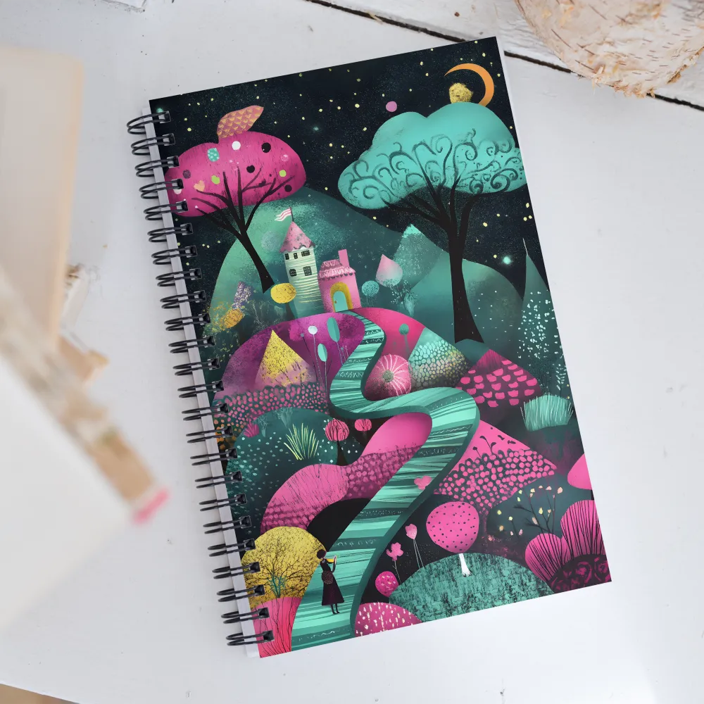 Whimsical Journey through Colorful Lands | Spiral Notebook