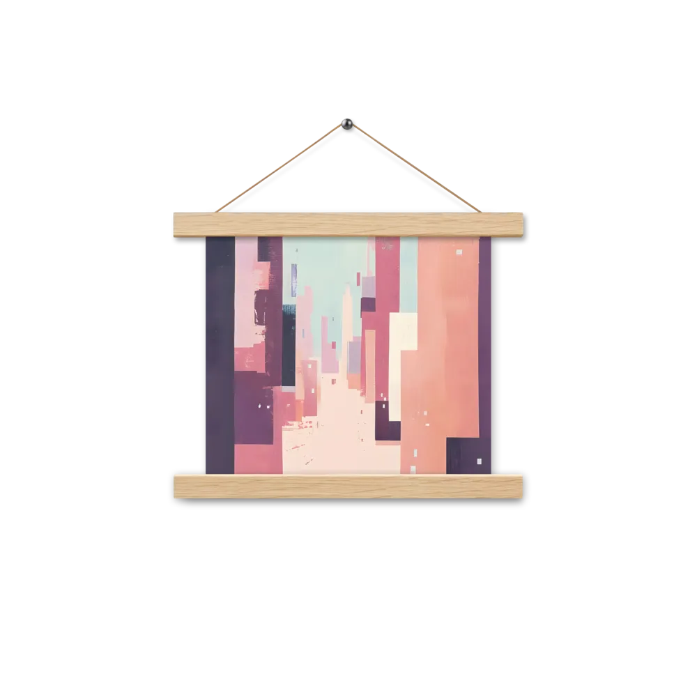 Tranquil Cityscape | Poster With Oak Wood Hanger | 10″×10″
