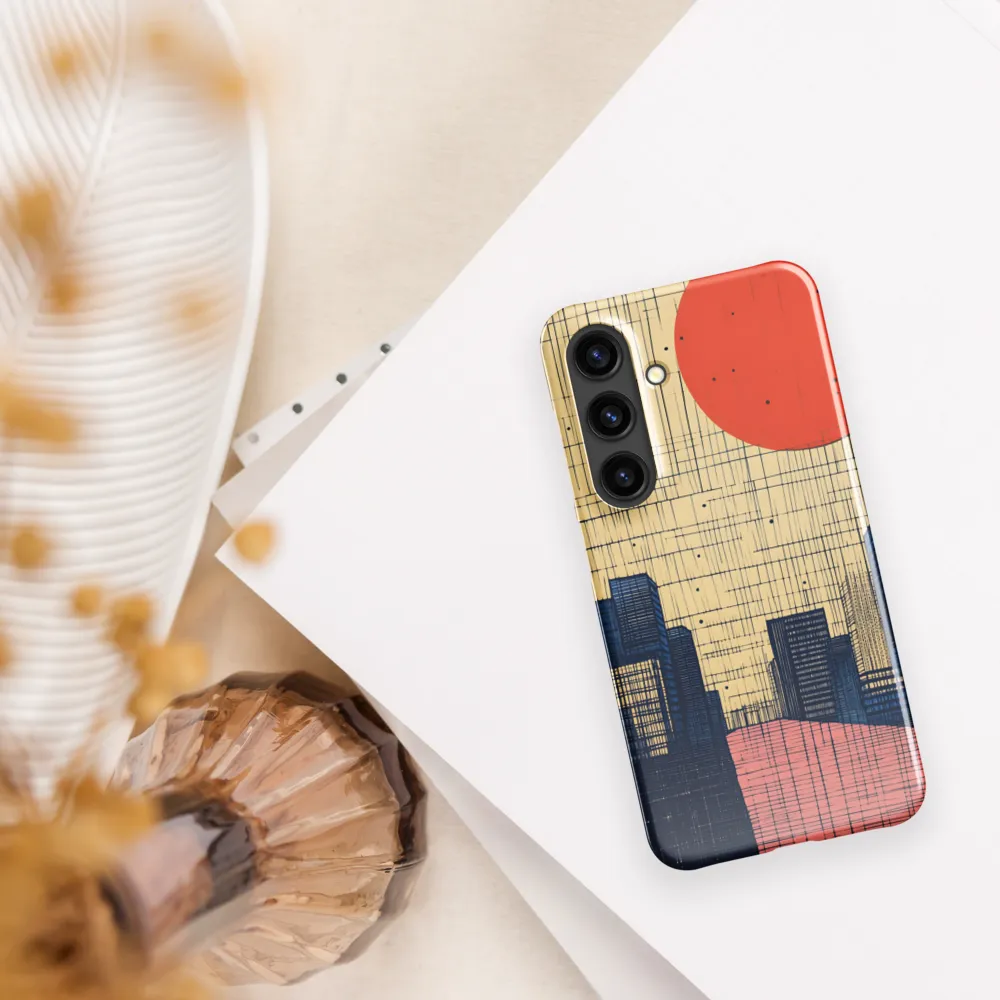 Urban Echoes: A Minimalist Cityscape | Phone Case |  S24 | Snap Case | Glossy