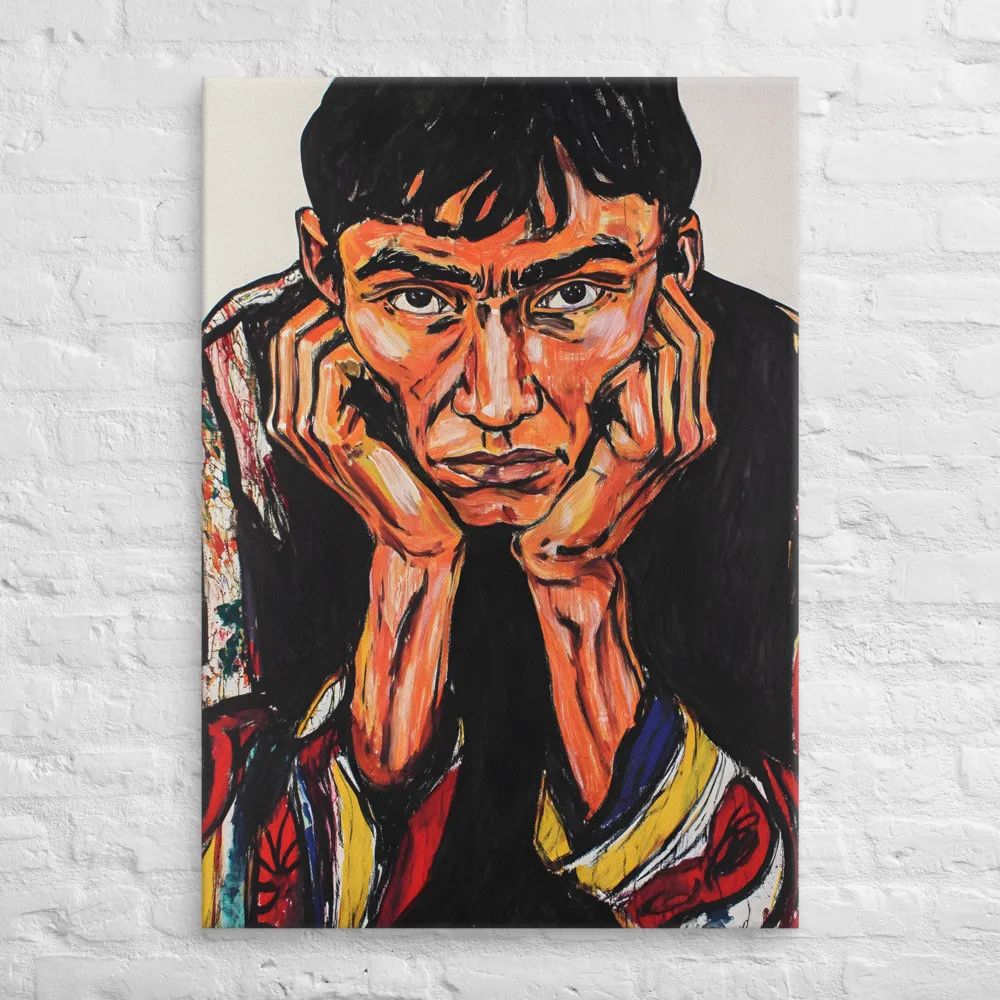 Contemplative Intensity: An Expressionist Portrait