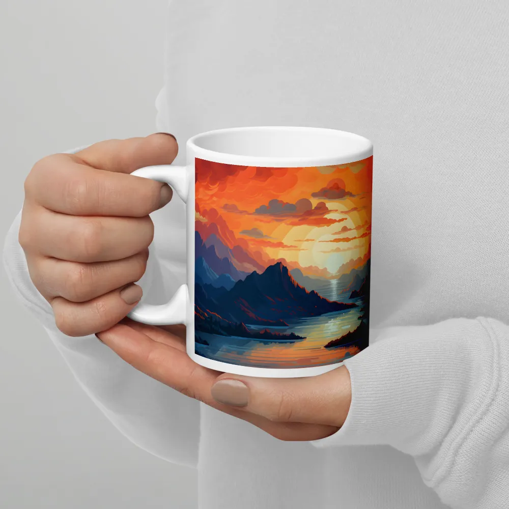 Ethereal Evening: A Digital Dusk | Mug with White inside | 11 oz