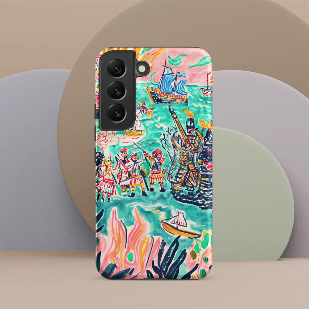 Battle on the Fiery Sea | Phone Case |  S22 | Tough Case | Matte