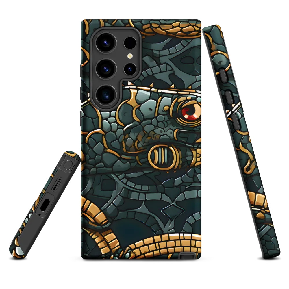 Reptilian Elegance: A Digital Art Nouveau Tapestry