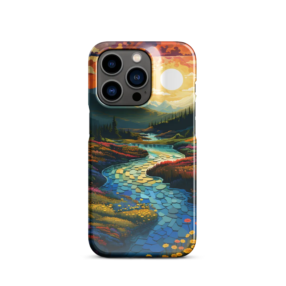 Serenity in Sunset: A Winding River's Embrace | Phone Case |  14 Pro | Snap Case | Glossy