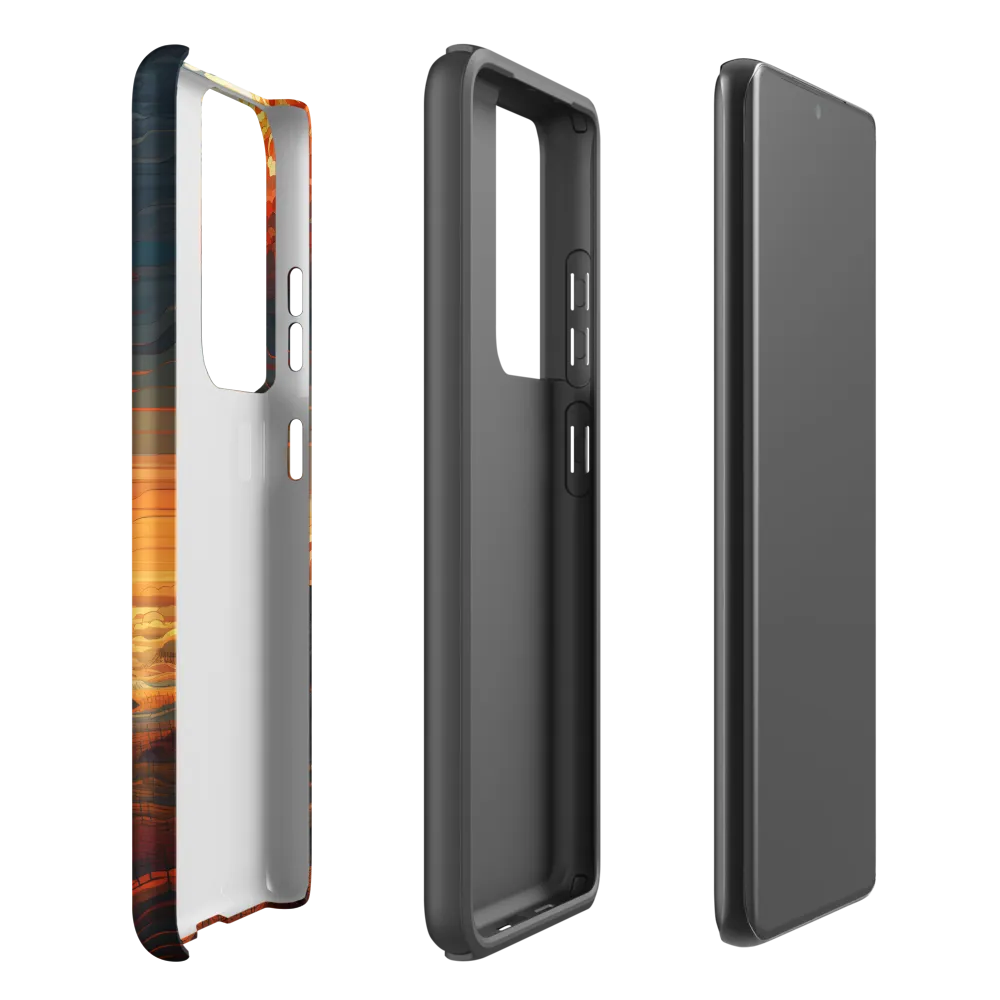 Ethereal Sunset: A Serene Landscape in Flowing Forms | Phone Case |  S21 Ultra | Tough Case | Matte