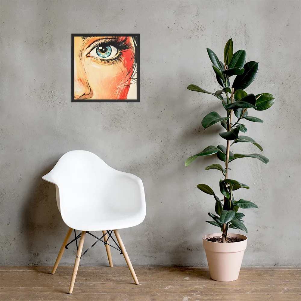 Gaze of Emotion | Poster with Black Frame | 18″×18″