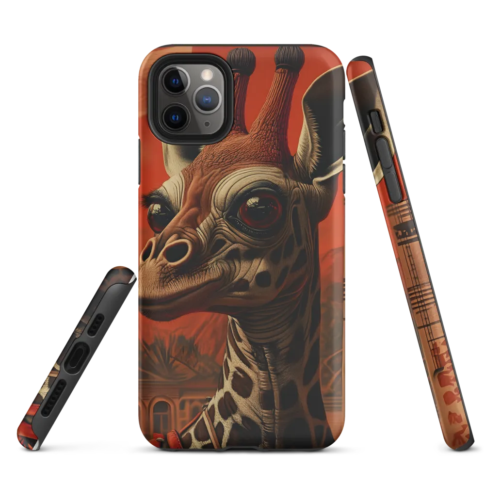 Whimsical Giraffe in an Orange Dreamscape