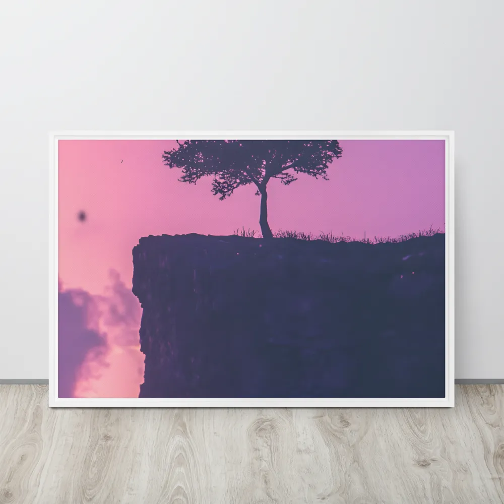 Solitude on the Edge | Canvas with White Frame | 24″×36″