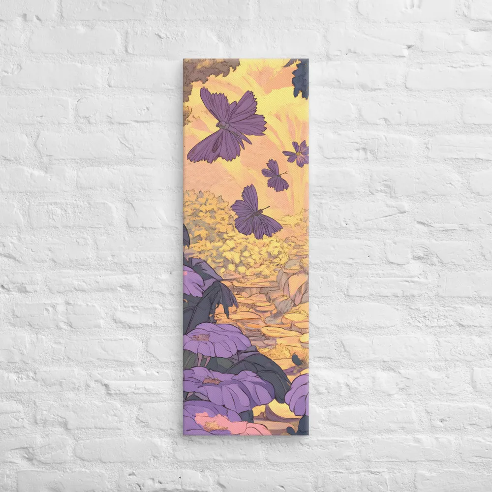 A Serene Dance of Butterflies | Canvas | 12″×36″
