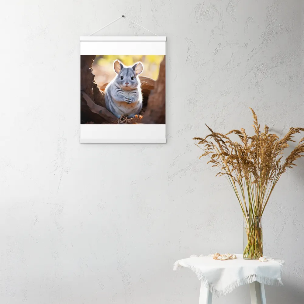 Gentle Whispers of Nature: The Chinchilla | Poster With White Wood Hanger | 16″×20″