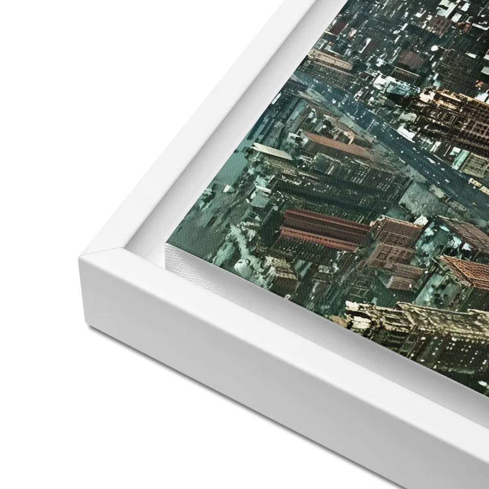 Aerial Symphony of Urban Life | Canvas with White Frame | 12″×16″
