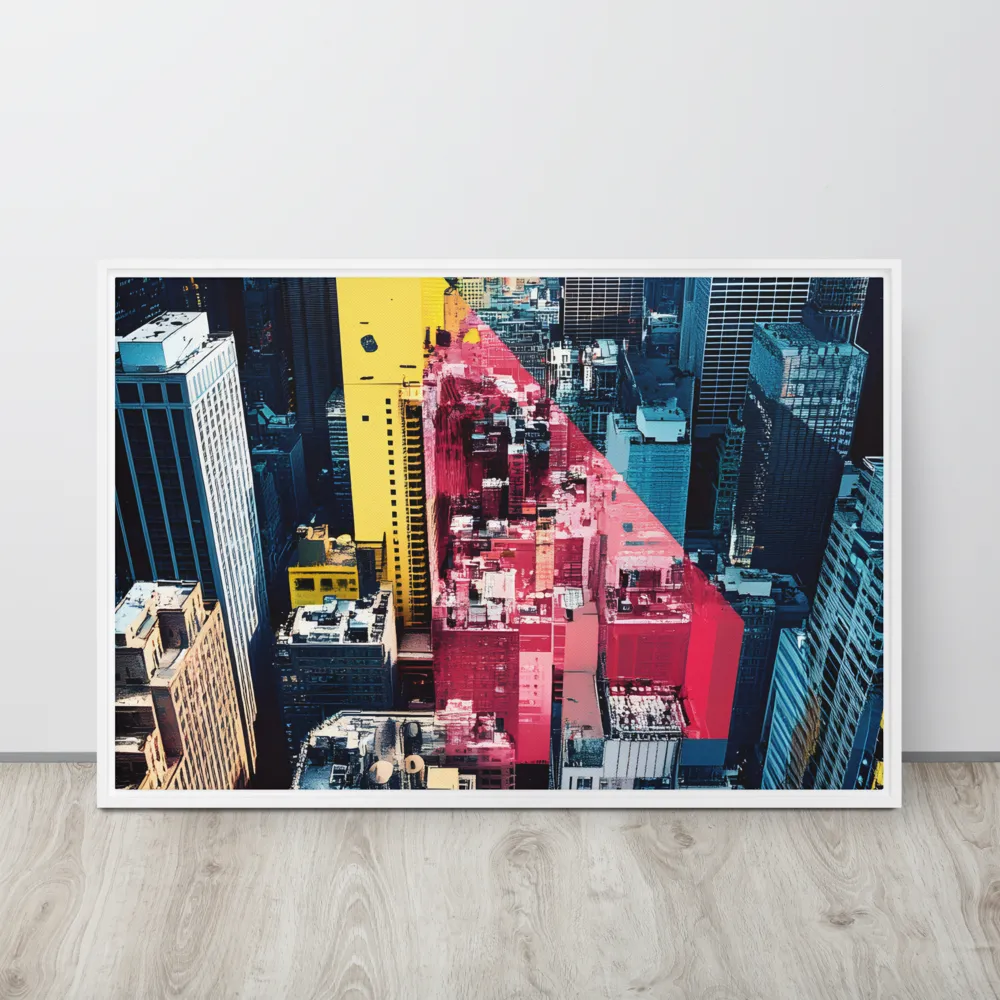 Dynamic Urban Symphony | Canvas with White Frame | 24″×36″