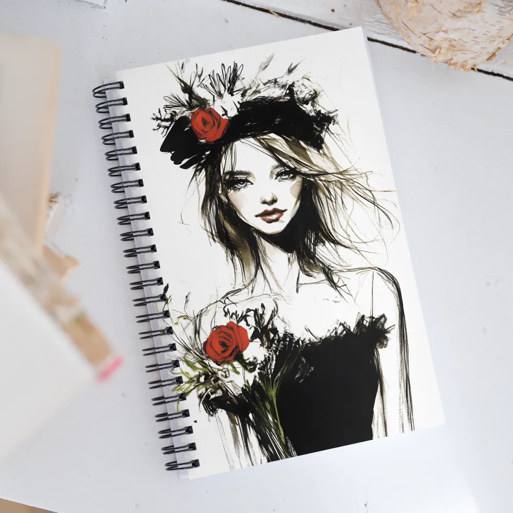 Elegance in Black and Red | Spiral Notebook