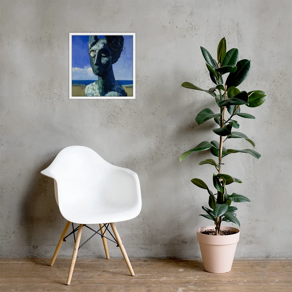 Silent Contemplation | Poster with White Frame | 18″×18″