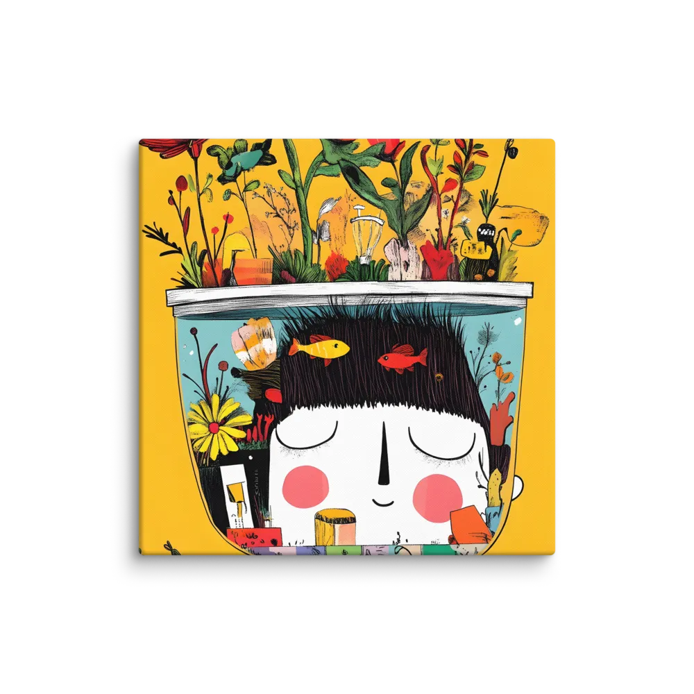 Whimsical Garden Head | Canvas | 36″×36″