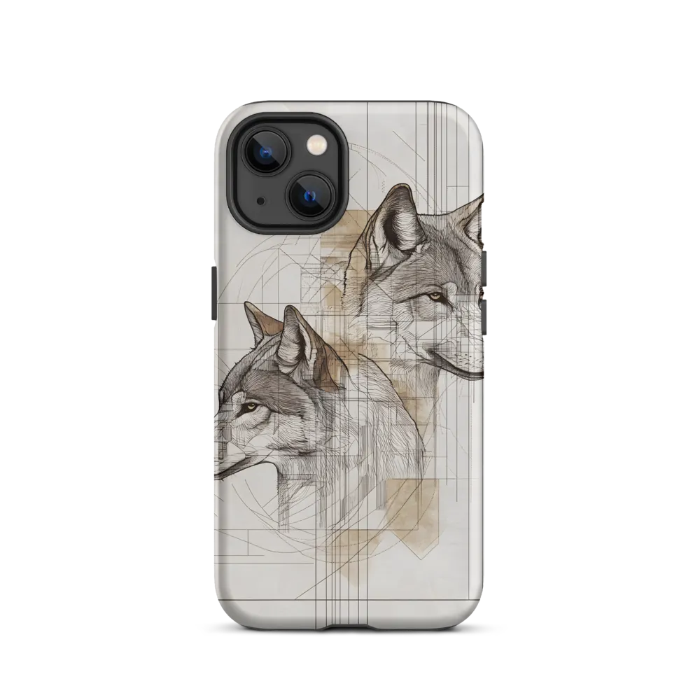 Geometric Harmony: The Essence of Wolves | Phone Case |  13 | Tough Case | Matte