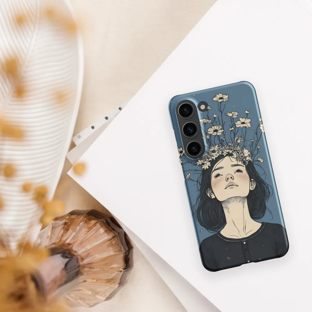 Floral Serenity: A Portrait of Tranquility | Phone Case |  S23 | Snap Case | Matte