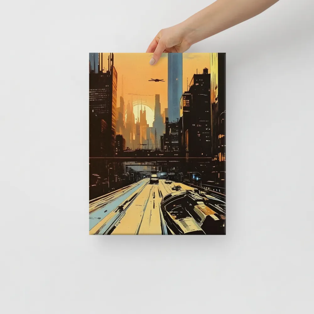 Metro Nexus: A Futuristic Cityscape | Canvas | 12″×16″