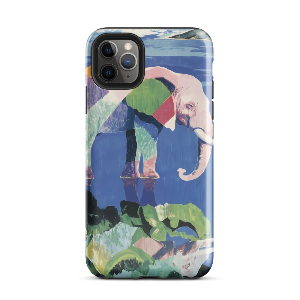 Serenity in Color: The Elephants of Reflection | Phone Case |  11 Pro Max | Tough Case | Glossy