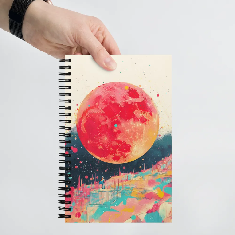 Crimson Dreams: A Lunar Exploration | Spiral Notebook