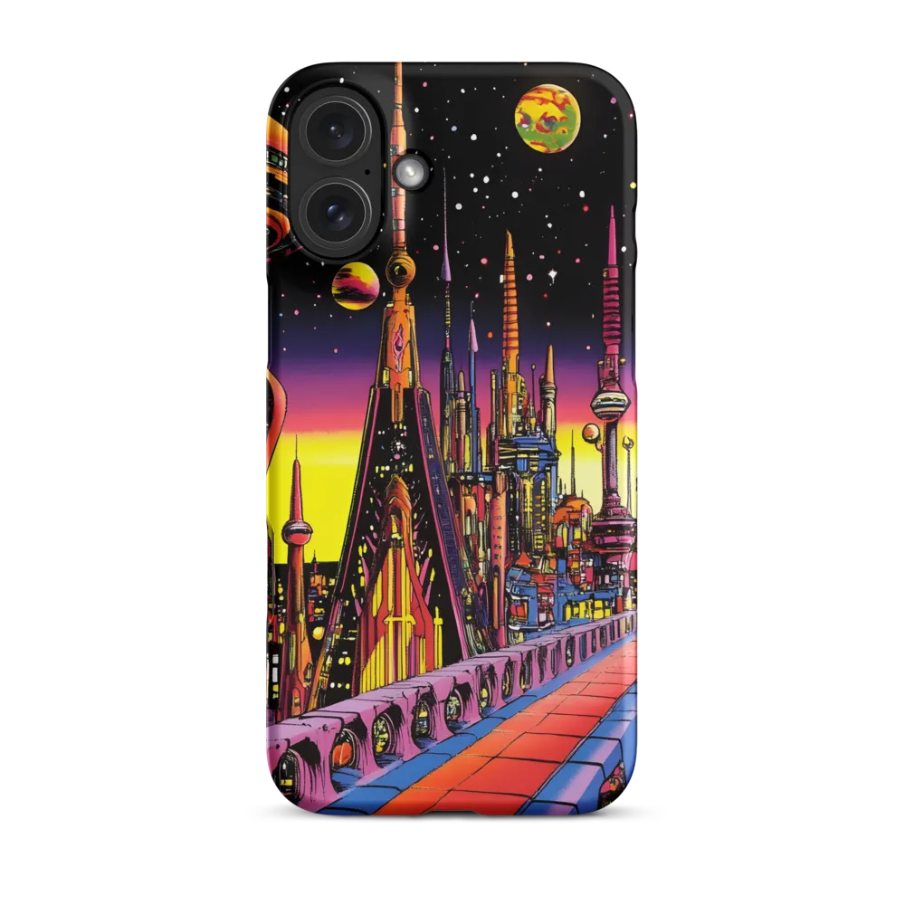 Futuristic Cosmos: A Journey Through Neon Cities | Phone Case |  16 Plus | Snap Case | Matte