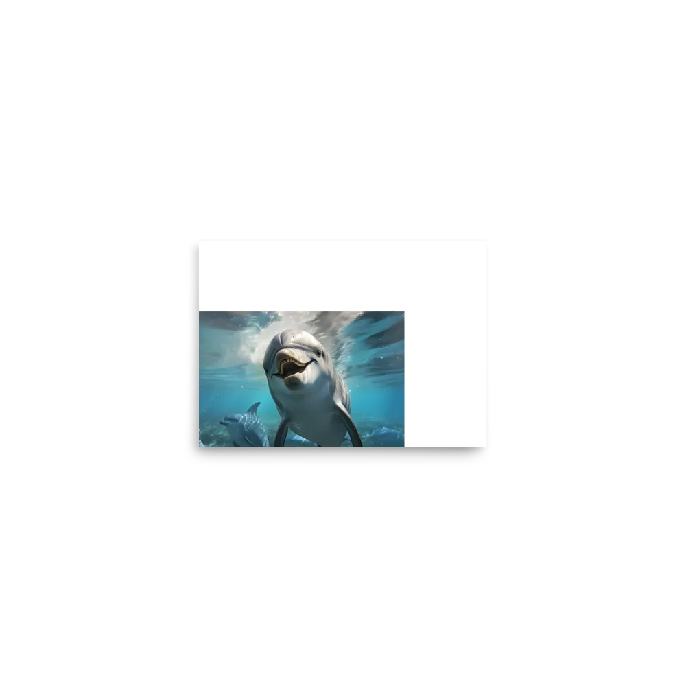 Beneath the Waves: A Dolphin's Dance | Poster | 5″×7″
