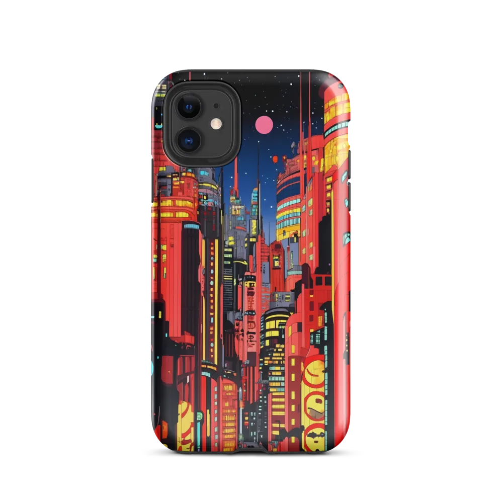 Neon Dreams: A Cyberpunk Cityscape | Phone Case |  11 | Tough Case | Glossy