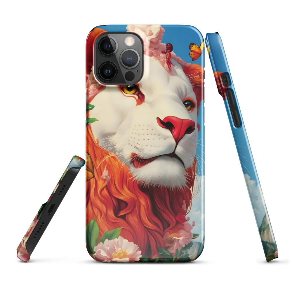 Majestic Lion Amidst Floral Splendor