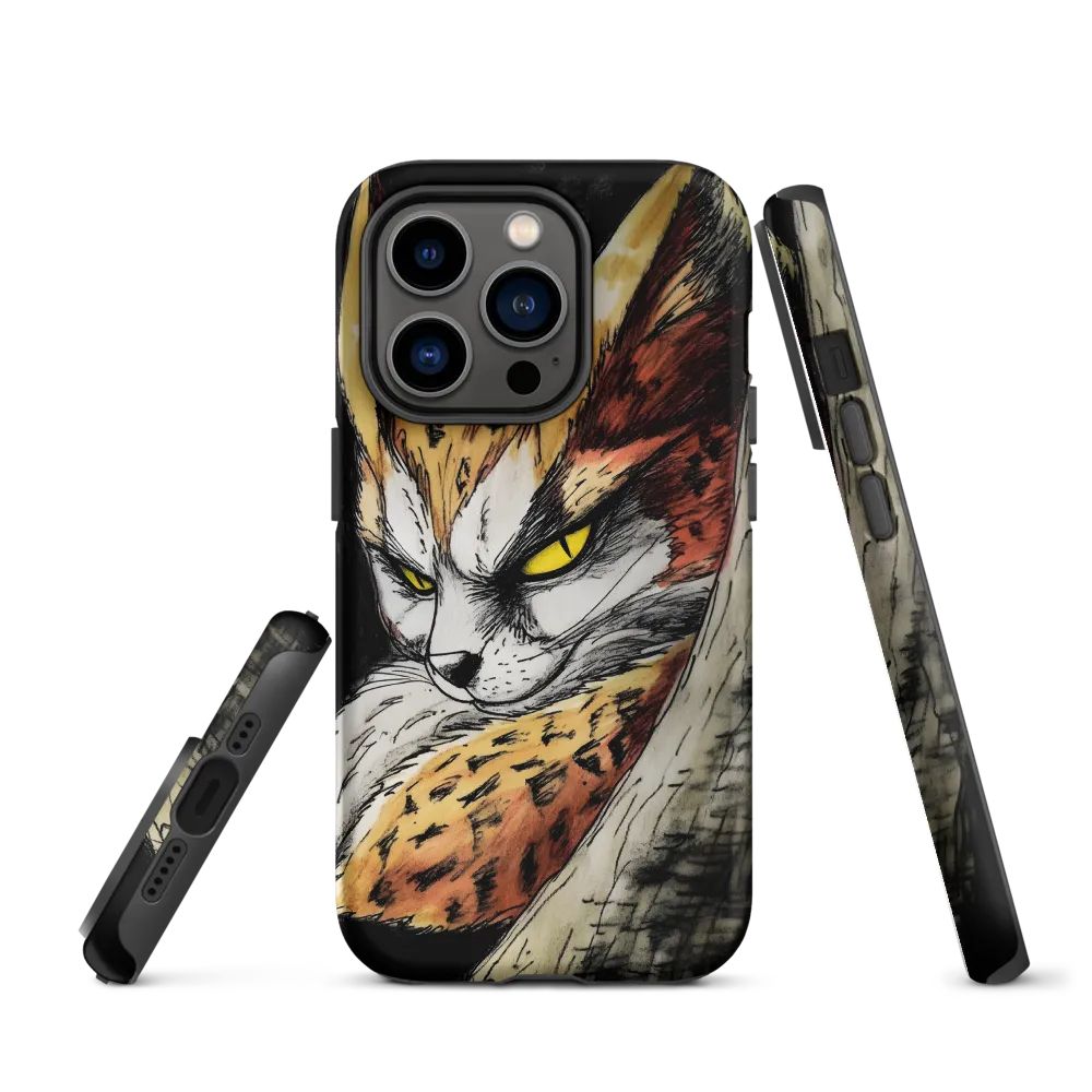 Fierce Gaze of the Wild Cat | Phone Case |  14 Pro | Tough Case | Matte