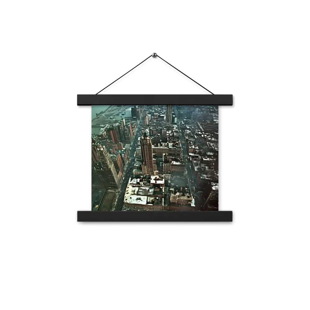 Aerial Symphony of Urban Life | Poster With Black Wood Hanger | 10″×10″