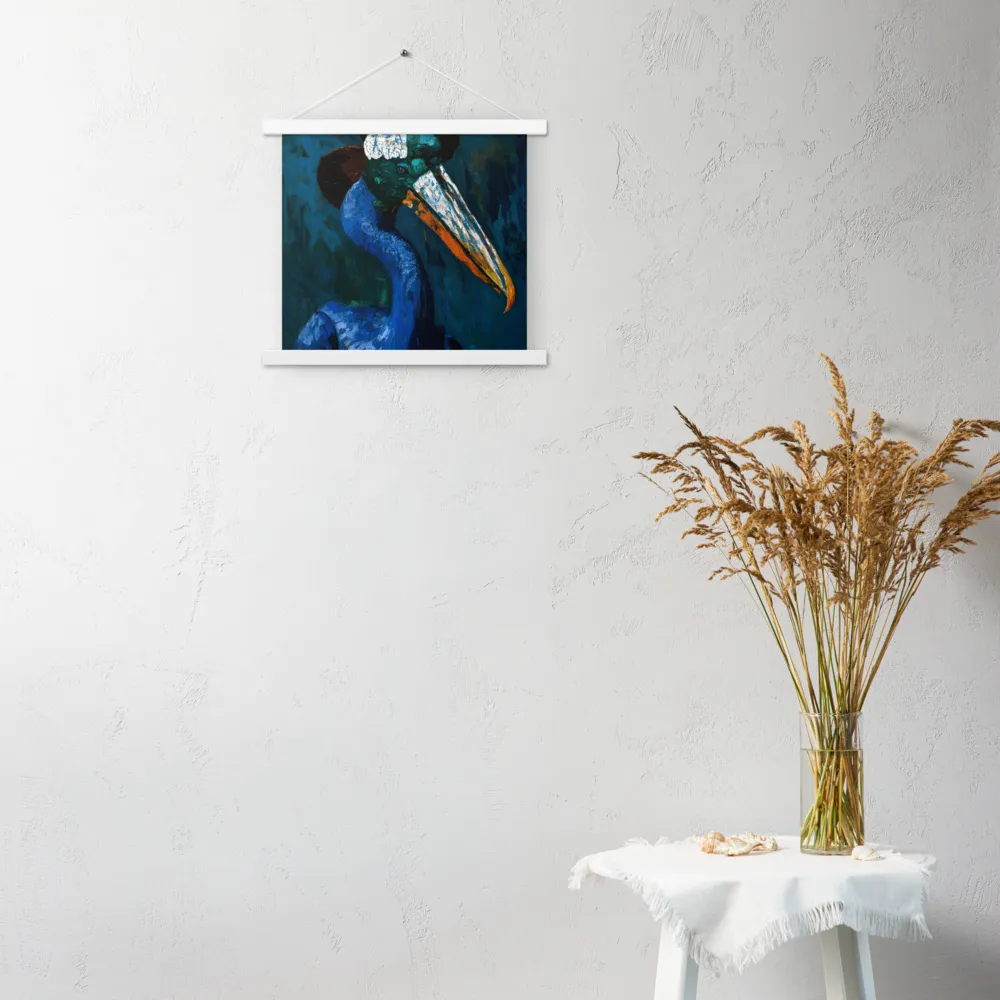 Majestic Absurdity: The Hat-Wearing Bird | Poster With White Wood Hanger | 14″×14″
