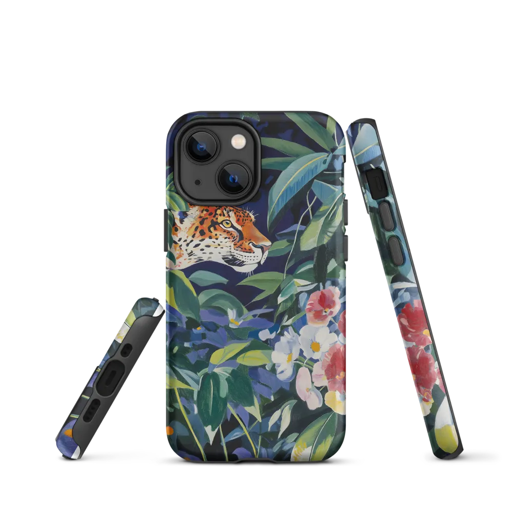 Hidden Majesty: The Jaguar Amongst Tropical Splendor | Phone Case |  13 mini | Tough Case | Matte