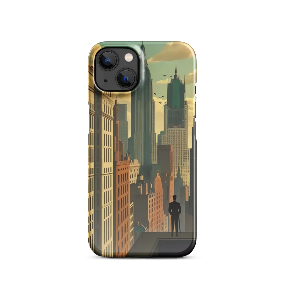 Urban Dreams: A Silhouette in Art Deco Cityscape