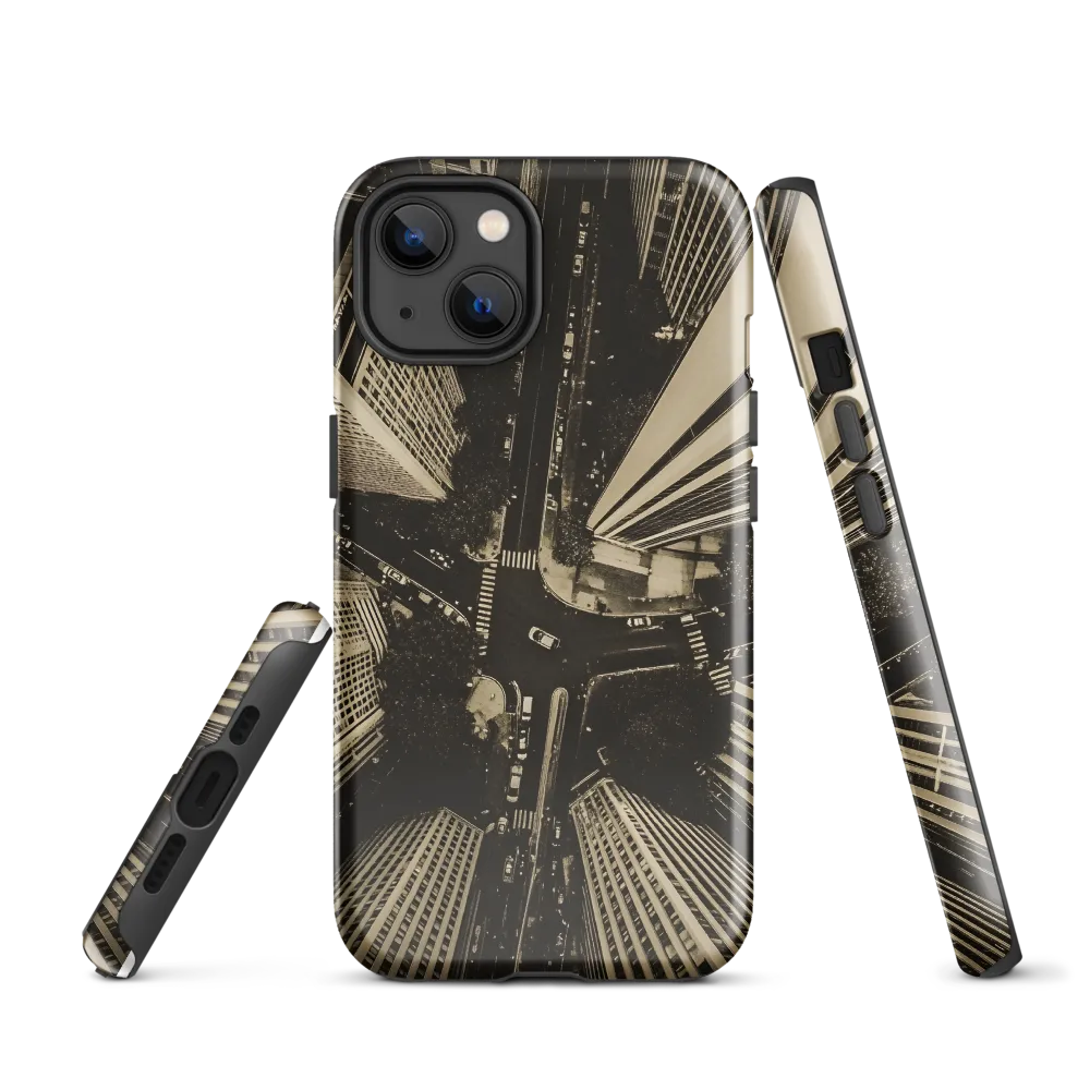 Urban Symphony: Aerial Perspective of City Life | Phone Case |  13 | Tough Case | Glossy