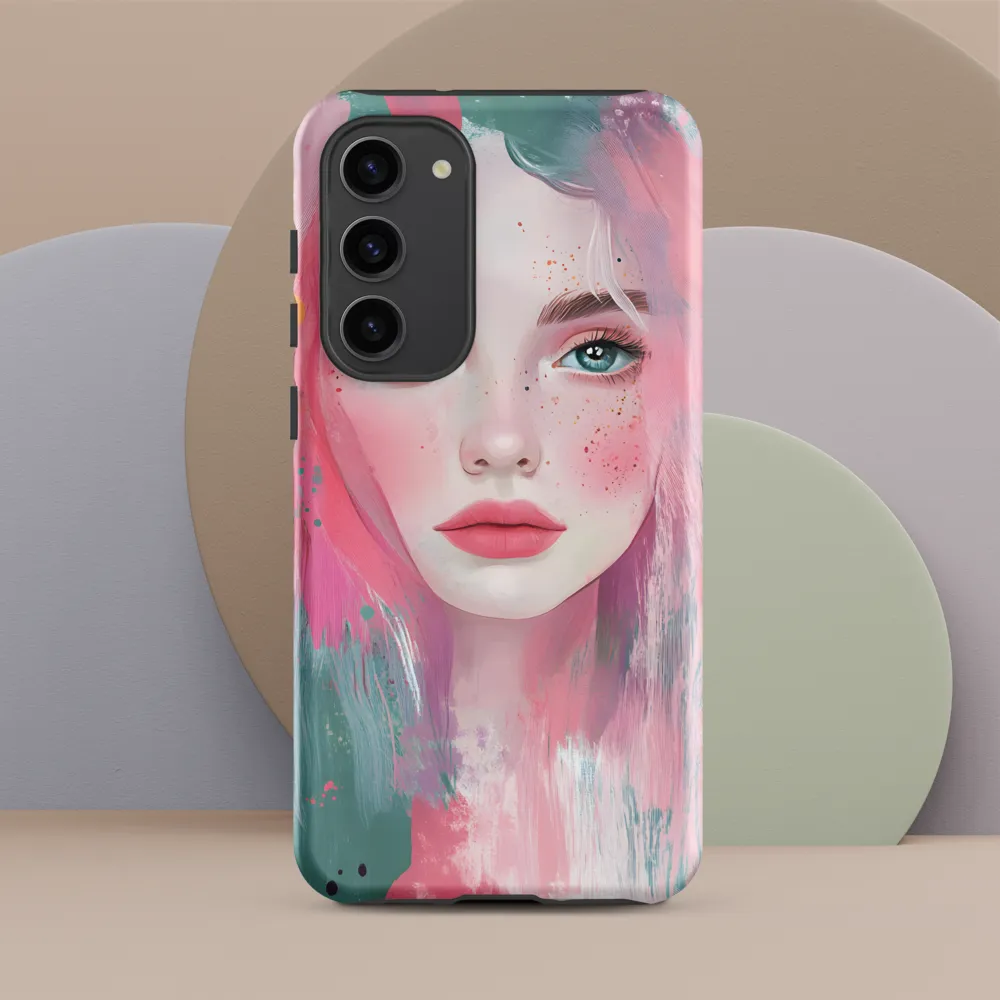 Dreamy Serenity: A Contemporary Portrait | Phone Case |  S23 Plus | Tough Case | Matte