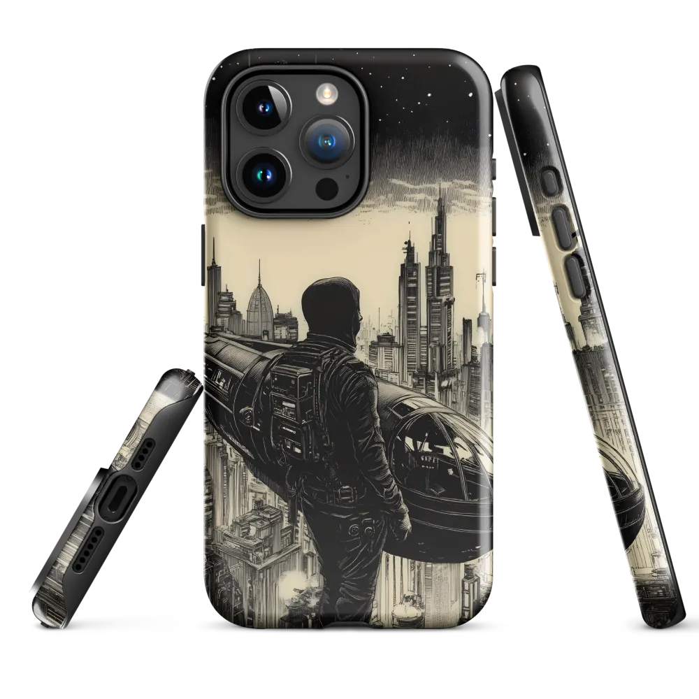 Pilot of the Dystopian Skies | Phone Case |  15 Pro Max | Tough Case | Glossy