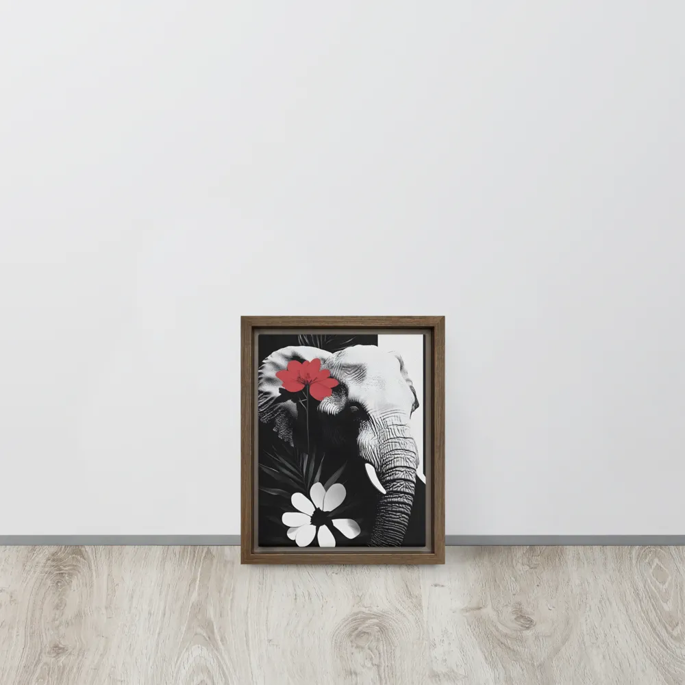 Elephant Harmony | Canvas with Brown Frame | 8″×10″