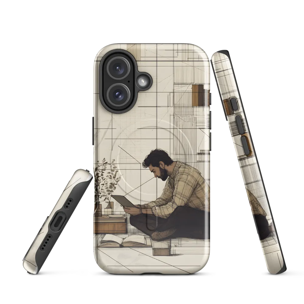 Quiet Reflections in Line | Phone Case |  16 | MagSafe® Tough Case | Glossy