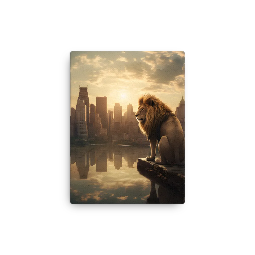 The Lion's Gaze Over the Urban Symphony