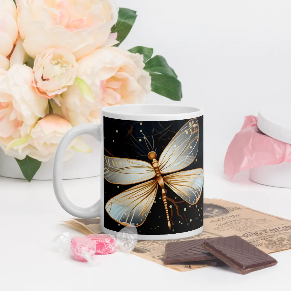 Ethereal Dance: Dragonflies in a Midnight Garden | Mugs | Multiple Sizes & Colors