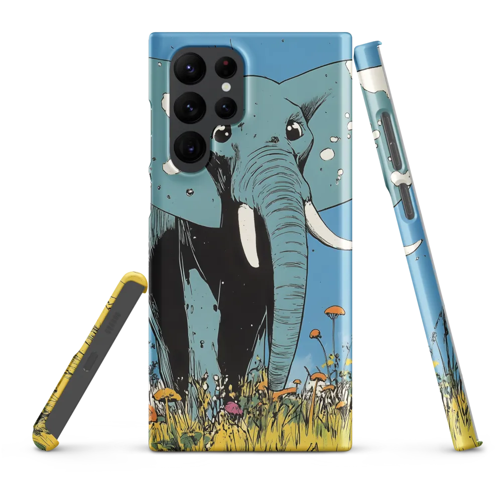 Whimsical Blue Elephant in Bloom