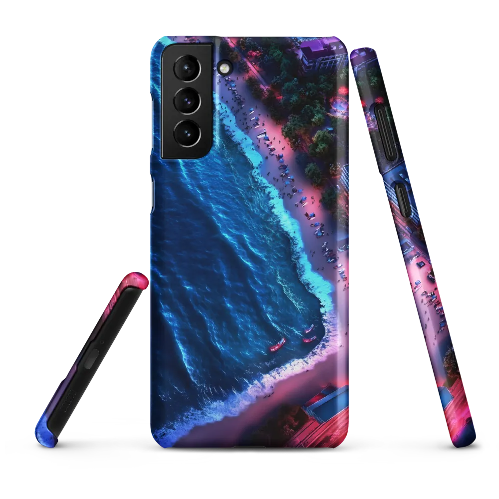 Twilight Reflections: A Serene Beach Aerial | Phone Case |  S21 Plus | Snap Case | Matte