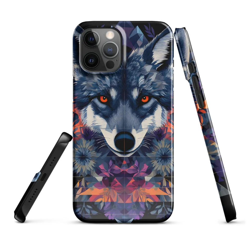 Mystical Wolf Amidst Floral Geometry