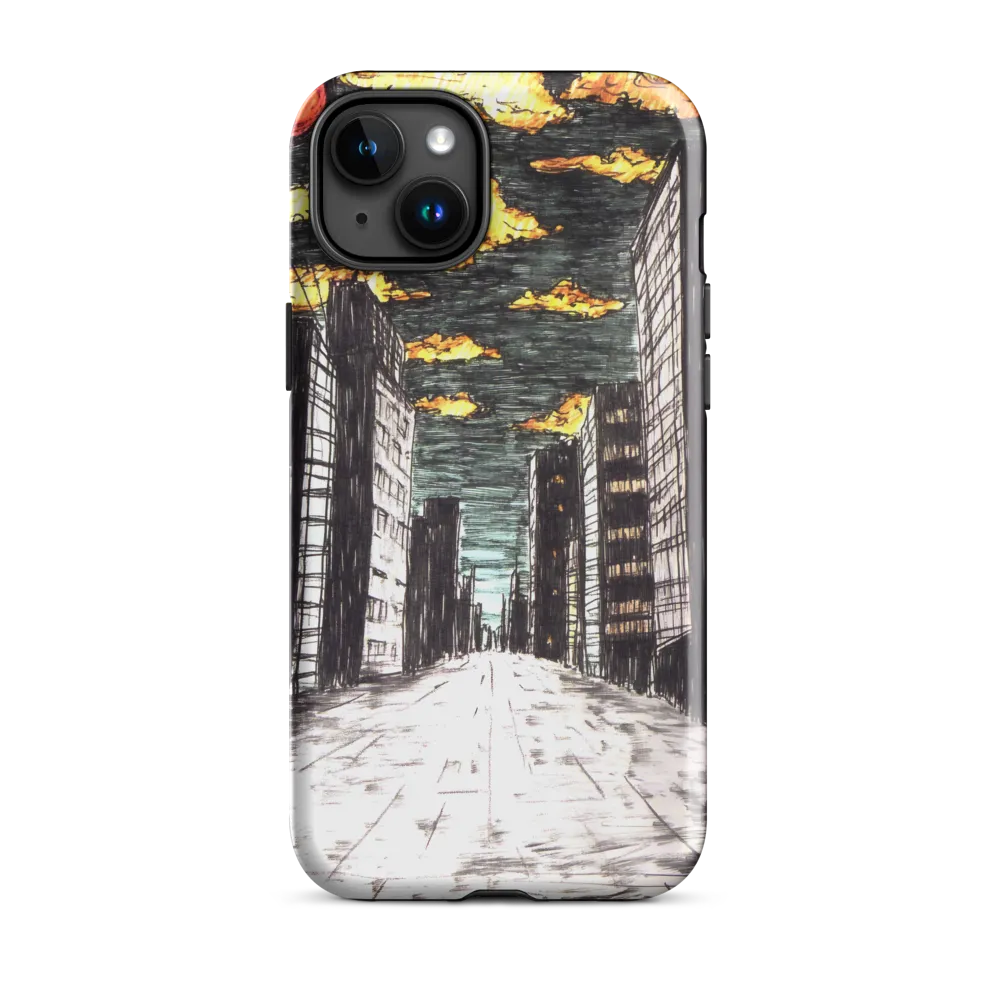Eclipsed Cityscape | Phone Case |  15 Plus | Tough Case | Glossy