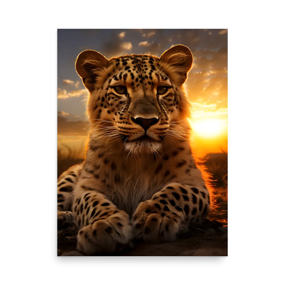 Regal Presence: The Leopard at Sunset | Poster | 18″×24″